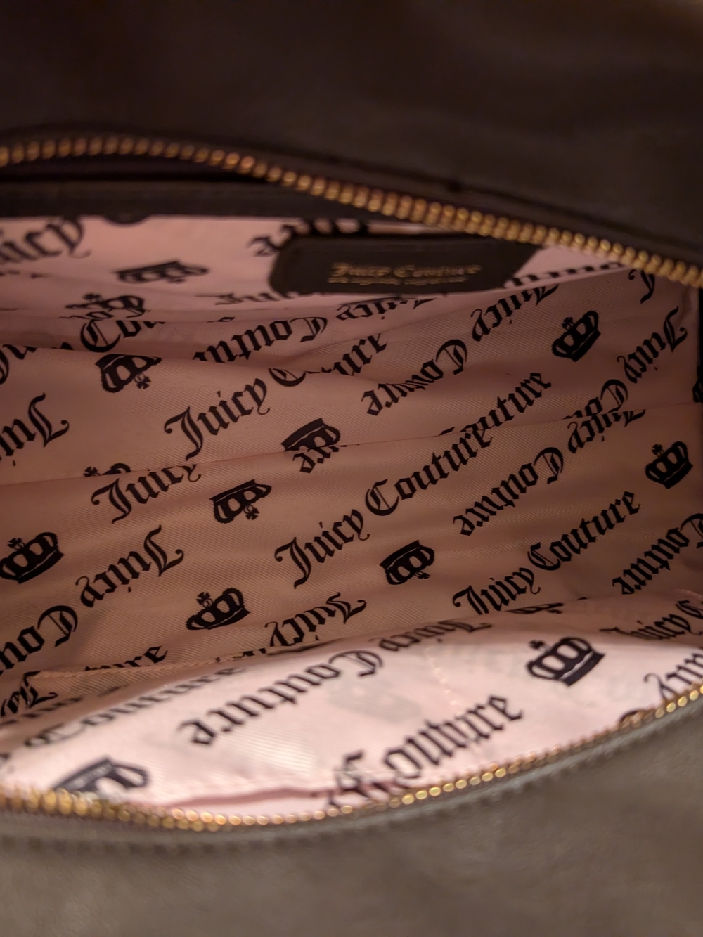 Juicy Couture Dark Brown Satchel with Pink Bow and Gold Hardware - Picture 6 of 12